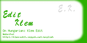 edit klem business card